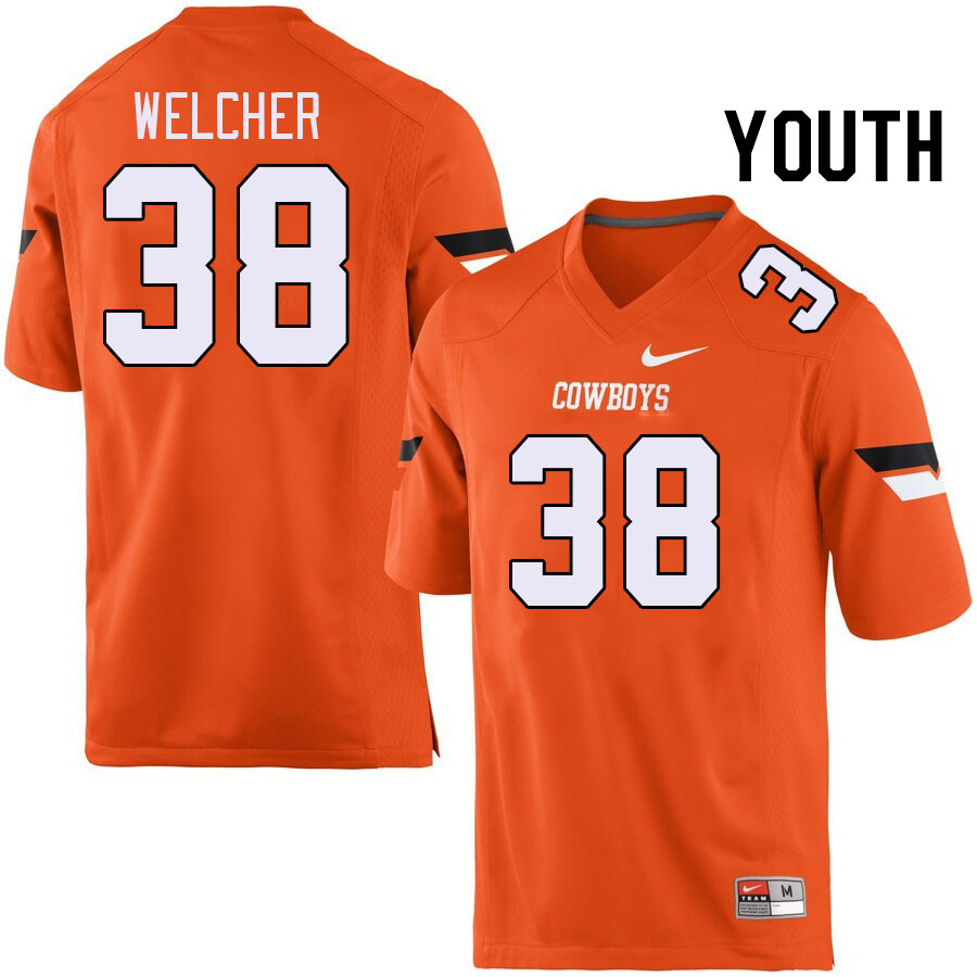 Youth #38 Kade Welcher Oklahoma State Cowboys College Football Jerseys Stitched-Orange